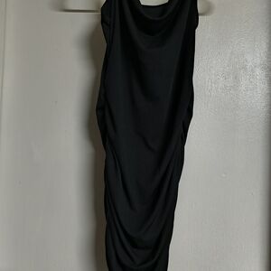 Elegant Black Draped Dress